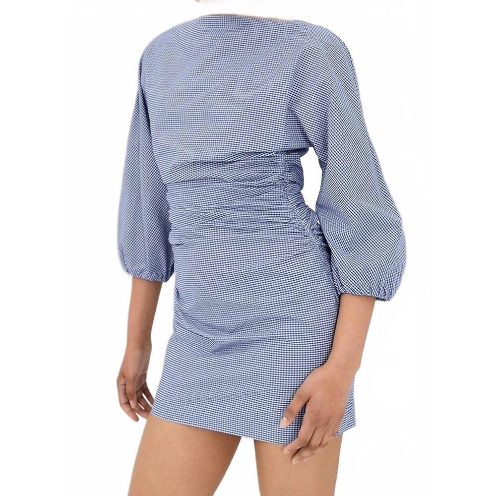 NEW BERNADETTE ezra short dress in microvichy blue